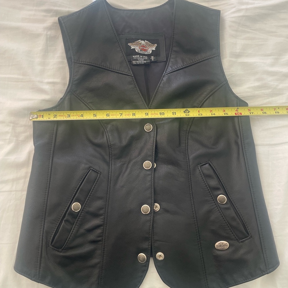 Harley-Davidson Black Leather Vest - Picture 4 of 5